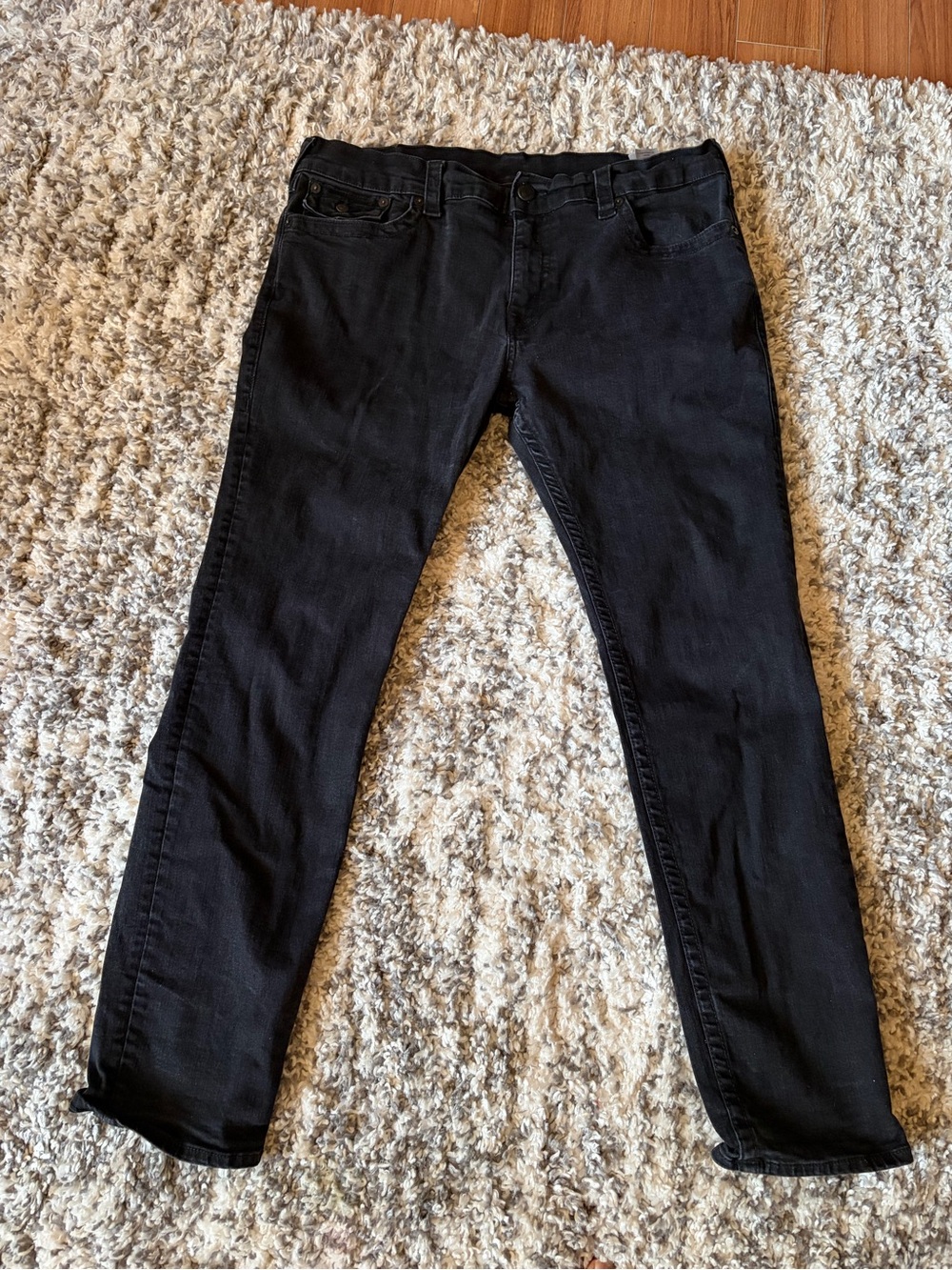 True Religion Rocco Relaxed Skinny Jeans 38x31 Black
